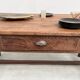 Antique work table in solid cherry and acacia