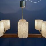 Pendant lamp 6 plastic shades 1960s