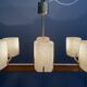 Pendant lamp 6 plastic shades 1960s