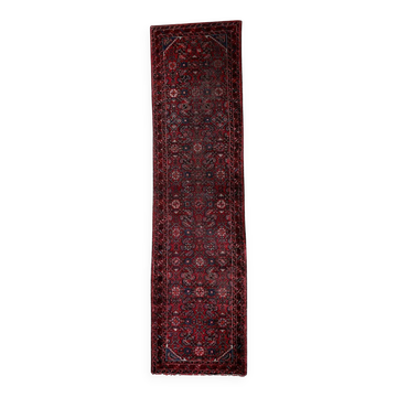 Distressed antique Persian Hamadan runner 2.8' x 9.11' - circa 1920 (1C1199)