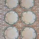 6 antique ironstone soup plates