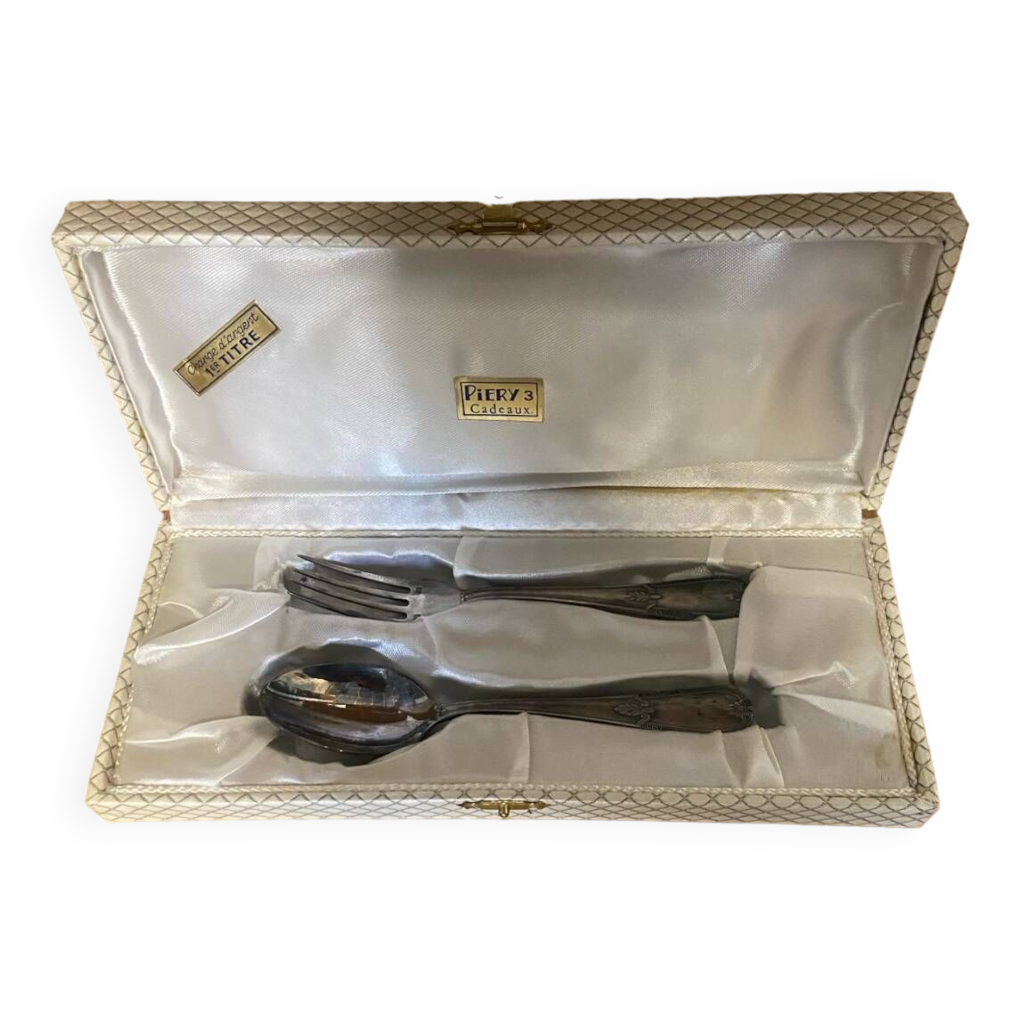 Baptismal cutlery with their box
