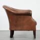 Cognac-coloured vintage cow leather club armchair in English style