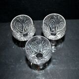 Set of 3 Baccarat 10cm liqueur glasses in cut crystal from 1907 model 9157