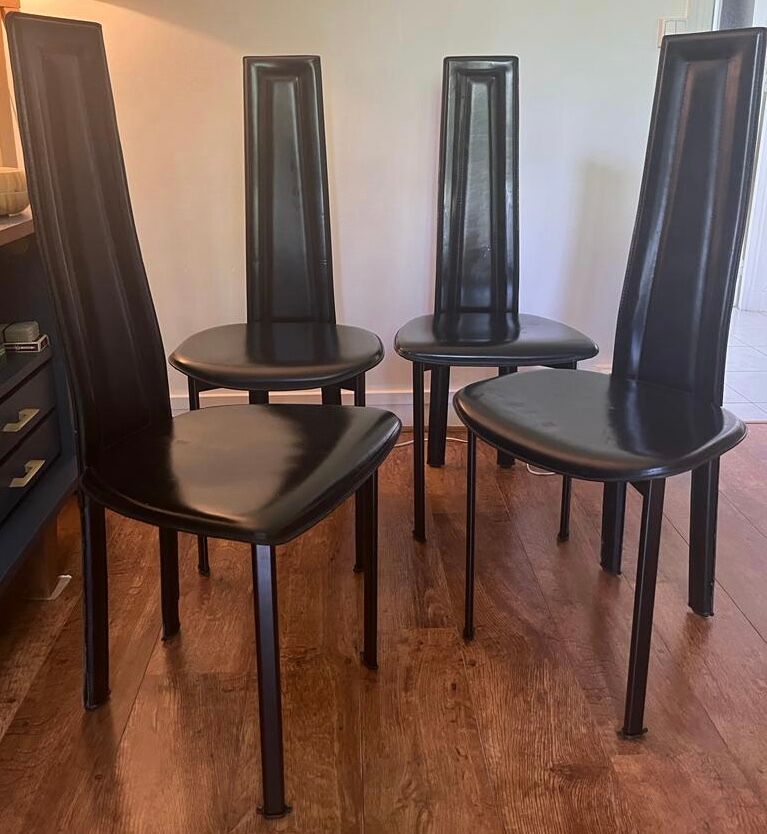 Black leather chairs