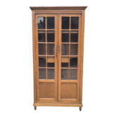 Art Deco display case in blond oak
