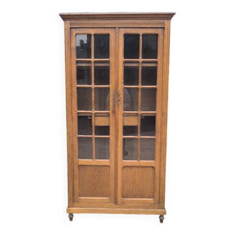 Vitrine art déco en chêne blond