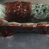 Ceramic fruit bowl centrepiece with grape cluster decoration, numbered.