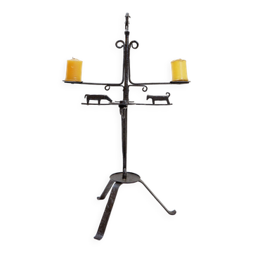 Wrought iron candle holder - France, 20th century