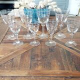 Set of 8 engraved crystal glasses – Louis XVI style
