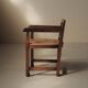 Handcrafted oak and straw armchair, France, circa 1950.