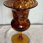 Vase verre soufflé "écaille de tortue" vintage 1960