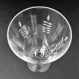 Set of 8 crystal wine glasses engraved 1960