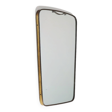 Wall mirror with brass frame, 1950s