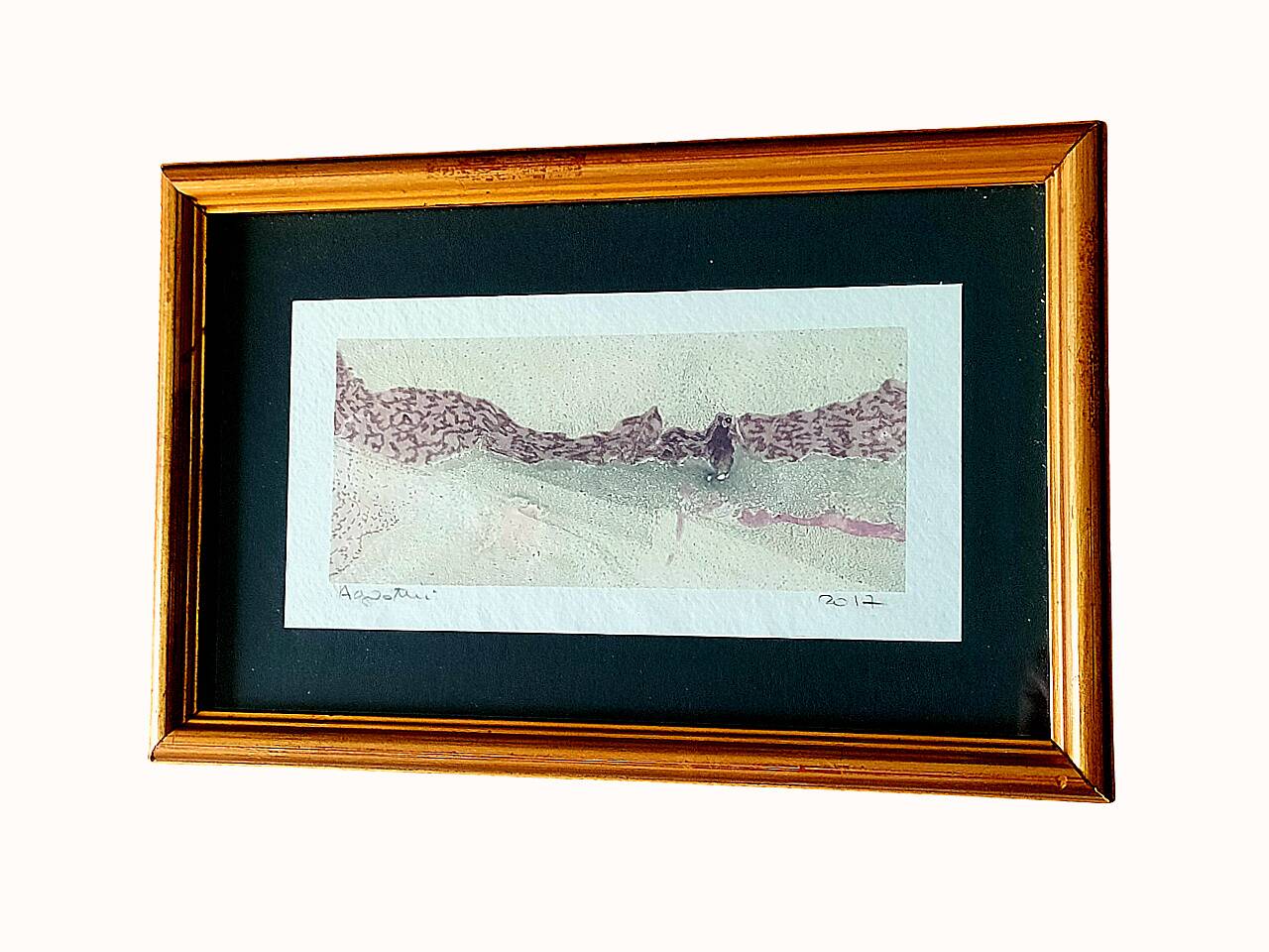 Tableau signé agostini – aquarelle - paysage abstrait, 2017
