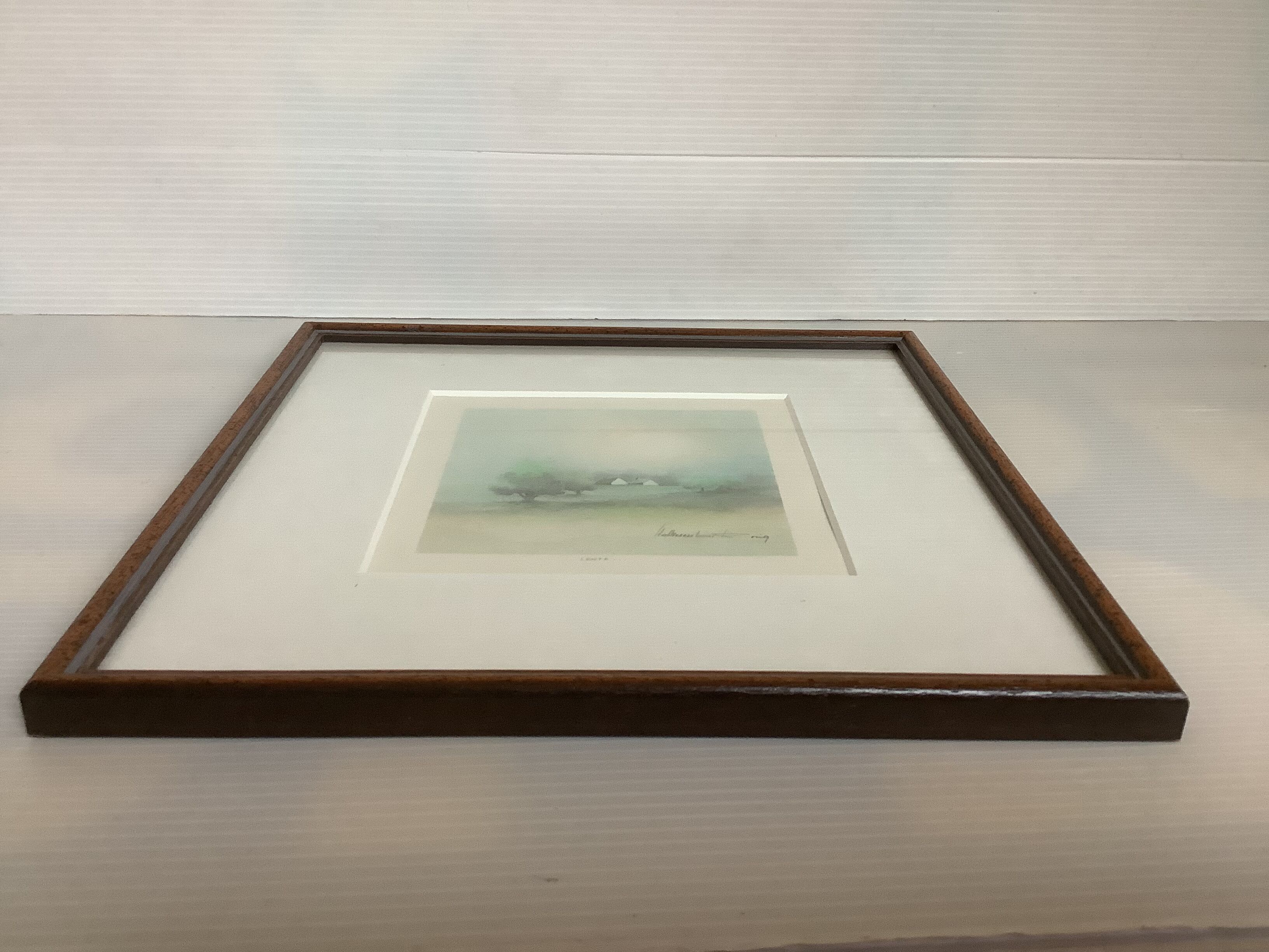 Watercolor of landscape signed