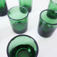 Lot de 9 verres à eau en verre soufflé vert