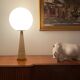Conic parchment and brass table lamp, France 1960