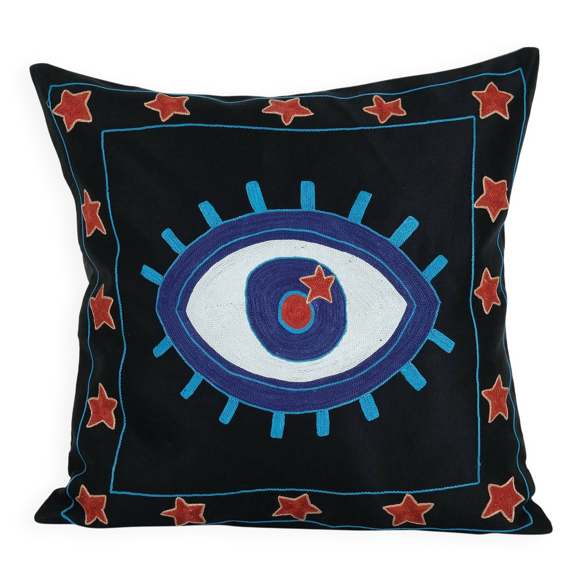 Vintage embroidered cushion cover 51x51 cm