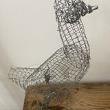 Sculpture poule en métal