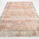 8x11 Orange & Blue Bordered Turkish Vintage Rug, Rugs For Bedroom, Antique