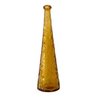 Carafe en verre d'Empoli ambré, Italie années 60
