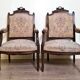 Pair of Louis XVI style queen-style armchairs in richly carved wood