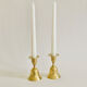 Pair of brass "bell" candle holders