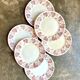 6 Lunéville flat plates in pink ironstone, "Jeannette" service