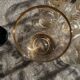 9 art-deco glasses in engraved crystal with gold trim