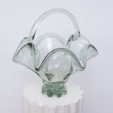 Basket-shaped glass basket