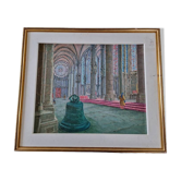 -Huile sur toile, Cathédrale de Saint Nazaire par Christian Xapella (1927-2021)