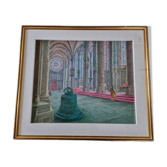 Christian Xapella (1927-2021) - Oil on canvas - Saint Nazaire Cathedral