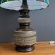 Ceramic table lamp green shade by  Hustadt-leuchten 1970s