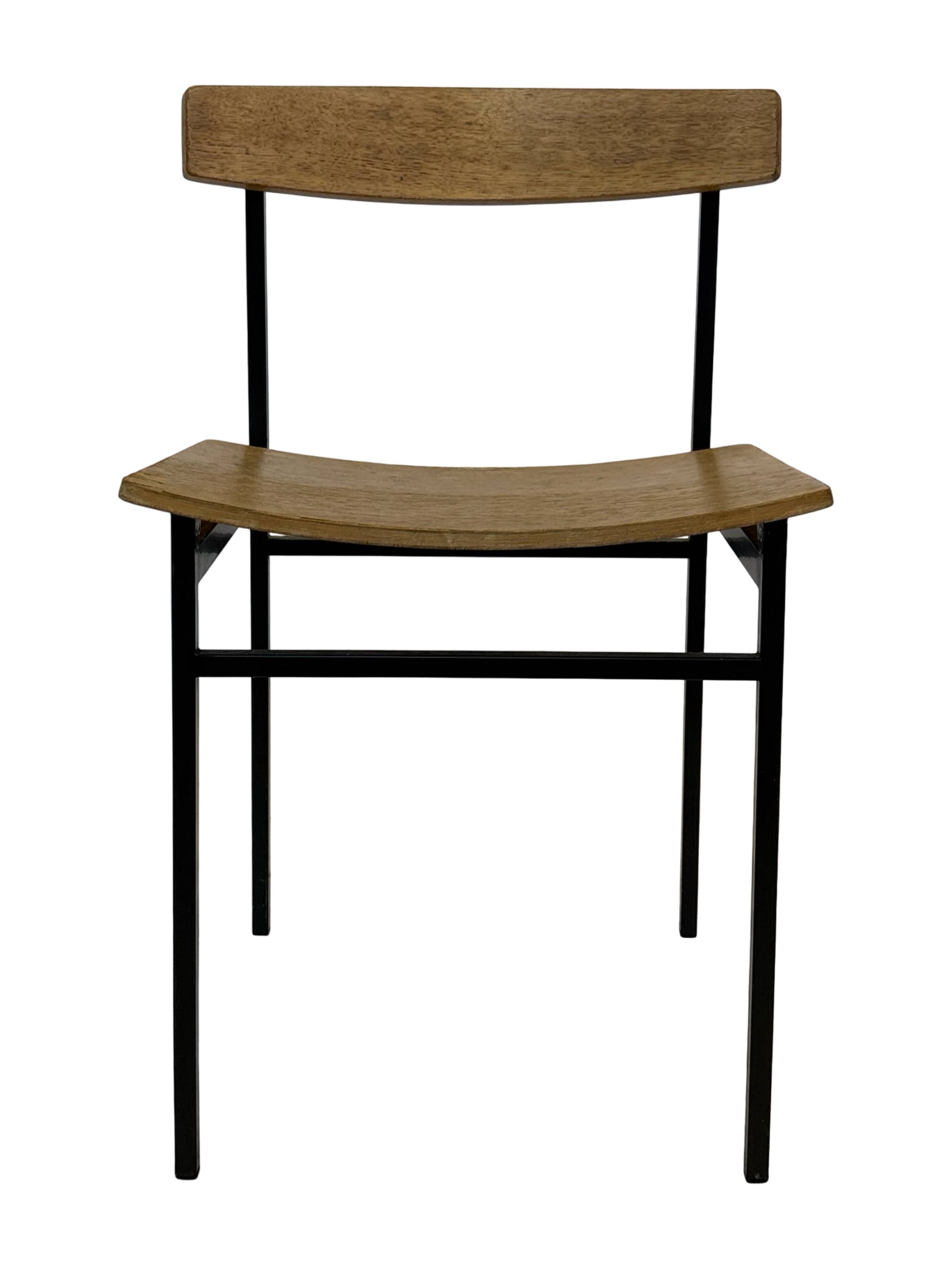 Chaise Auping Carrelle Vintage Bois et Métal design années 50