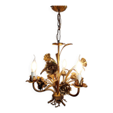 Hollywood Regency Roses kroonluchter, Verguld, Drie Armen, Italie