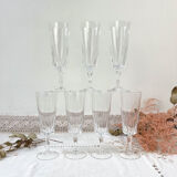 7 Champagne flutes Cristal D'Arques model "VERSAILLES"