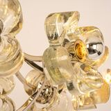 Large chrome glass and crystal pendant by Sische, Germany, 1970s.