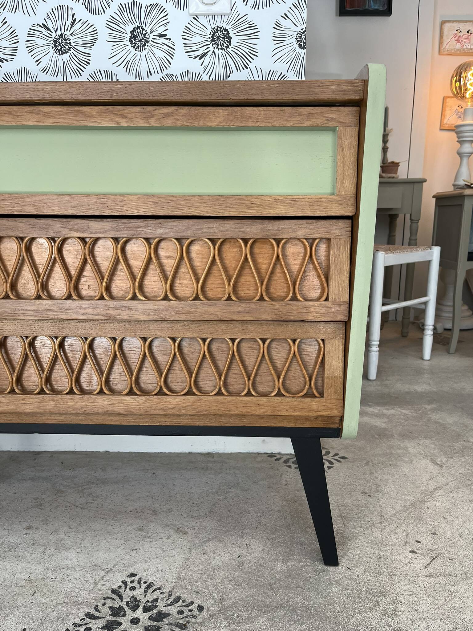 Commode en bois de style scandinave, années 50-70