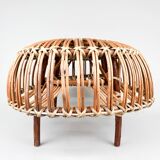 Mid-century Rattan Stool in Style of Franco Albini