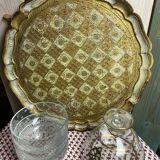 Large vintage Florentine wooden tray