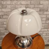 Italian lamp 1960 70 aluminum and opaline 40x30