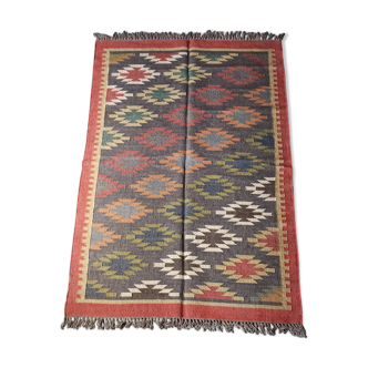 Kilim carpet in burlap and cotton - 120cm x 180cm