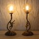 Pair of Commedia Dell Arte Bronze Lamps