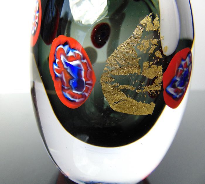 Maxence Parot - Unique Opaline and Gold Color Transparency Bottle - Glass