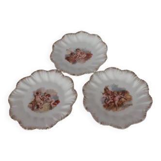 3 Britannia Porcelain Works plates in Karlsbad, Austria, circa 1925, cherubs