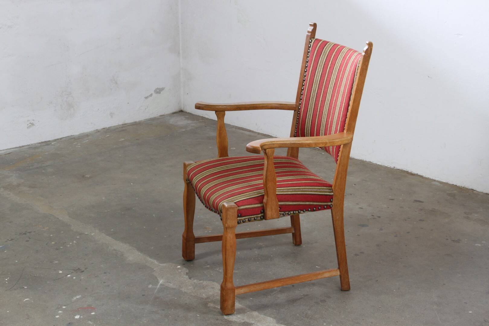 Vintage Danish Brutalist Oak Armchair in the style of Henning Kjærnulf, 1960s