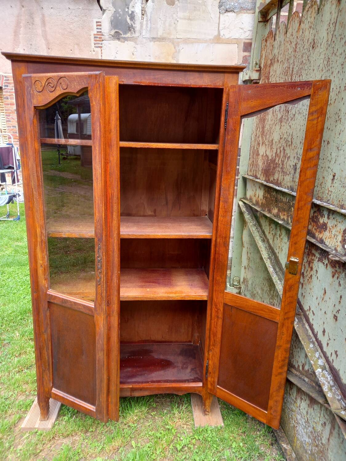 Antique wooden display case