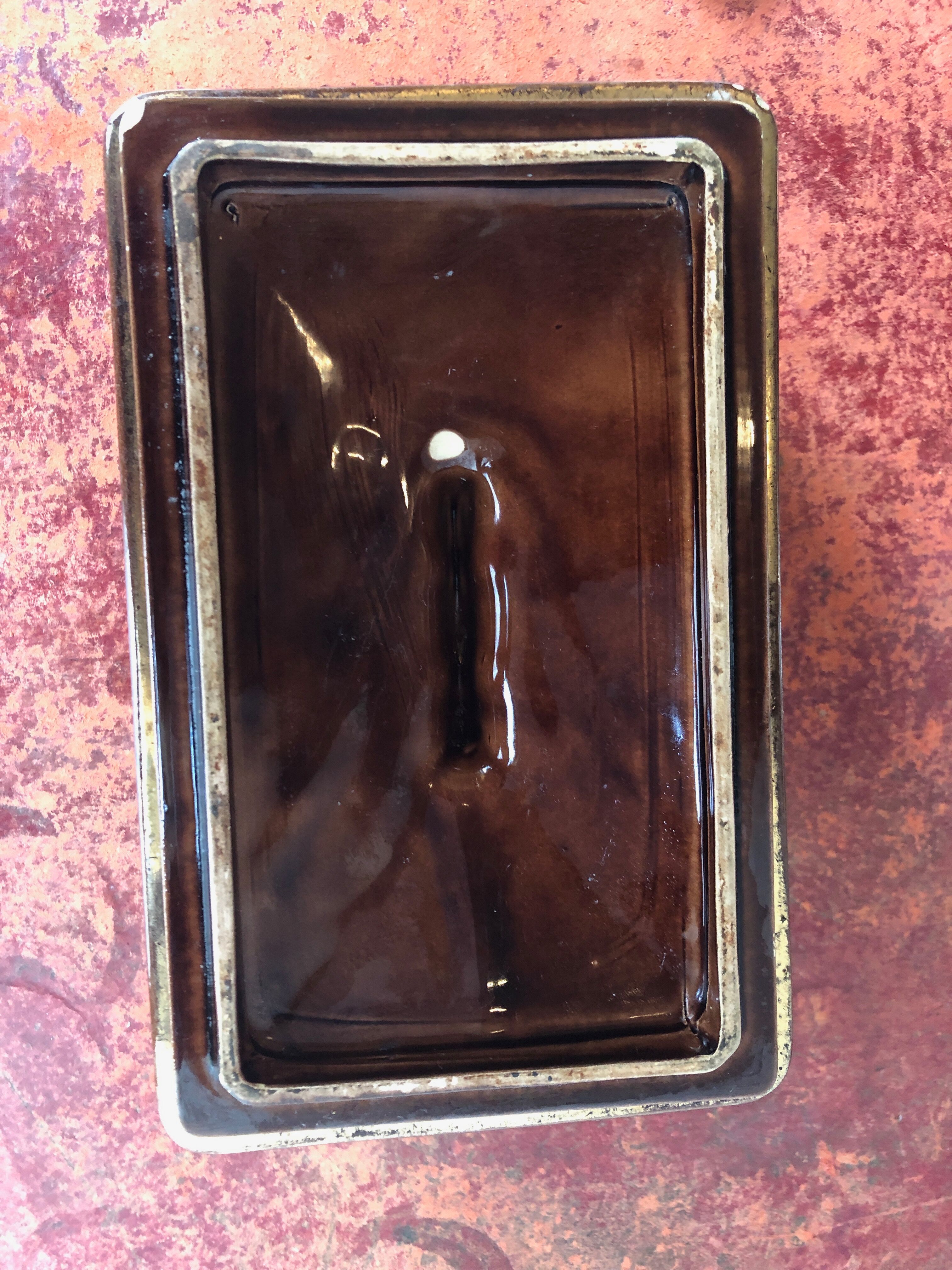 Art Deco earthenware cookie box