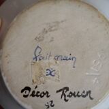 Hand-decorated earthenware candy dish "Old Rouen"